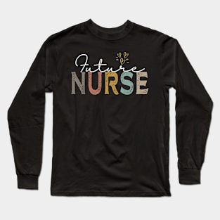 Retro Future Nurse Nursing School Student Nurse In Progress Long Sleeve T-Shirt